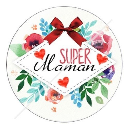 Cabochon résine à coller 25 mm maman zd1