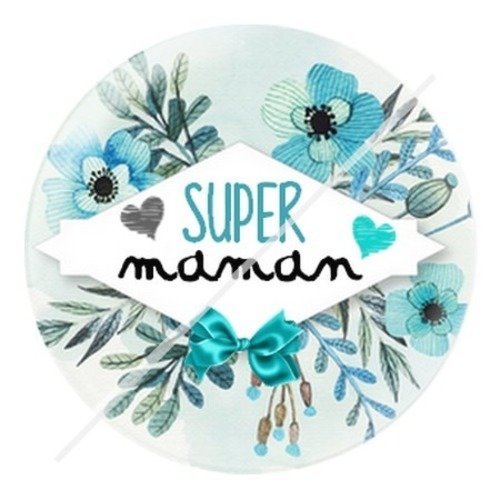 Cabochon résine à coller 25 mm maman zd6