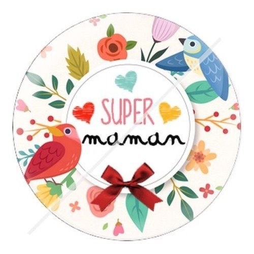 Cabochon résine à coller 25 mm maman zd12