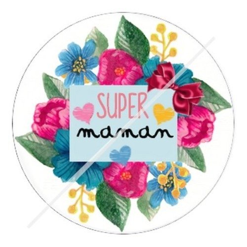 Cabochon résine à coller 25 mm maman zd13