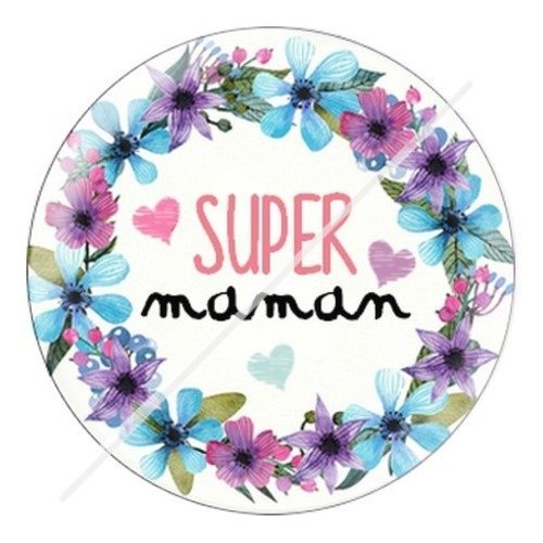 Cabochon résine à coller 25 mm maman zd15
