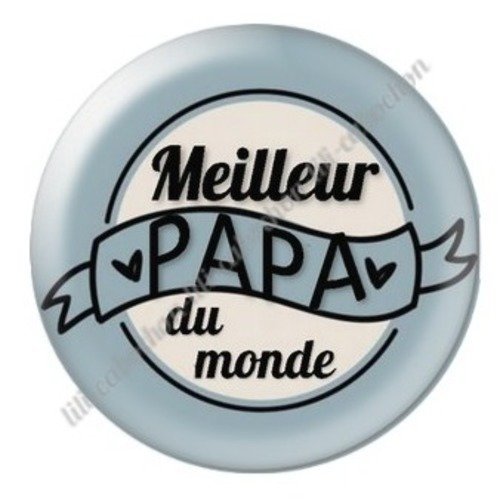 Cabochon résine à coller 25 mm  papa ab47