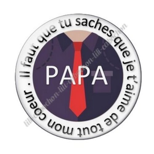 Cabochon résine à coller 25 mm  papa ab50