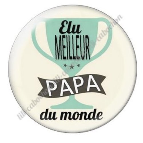 Cabochon résine à coller 25 mm  papa ab52