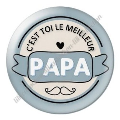 Cabochon résine à coller 25 mm  papa ab58