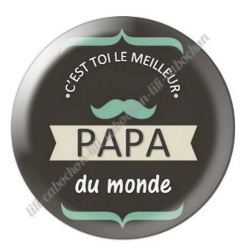 Cabochon résine à coller 25 mm  papa ab60