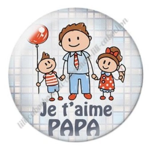 Cabochon résine à coller 25 mm  papa ab87