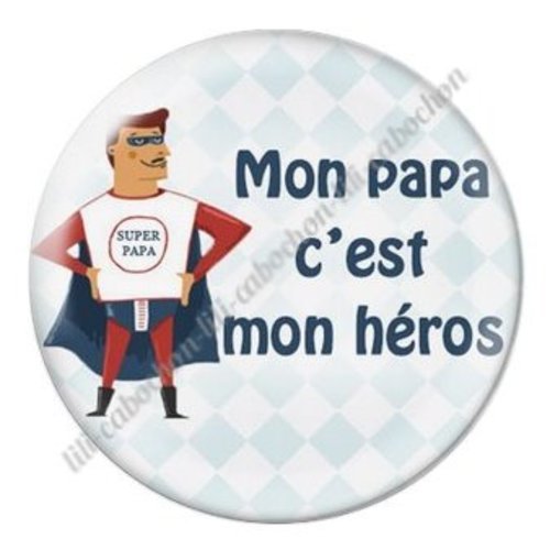 Cabochon résine à coller 25 mm  papa ab91