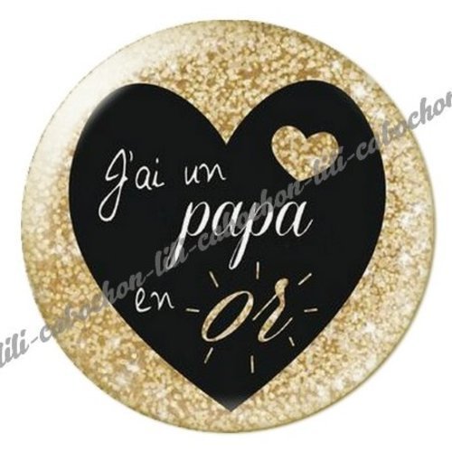 Cabochon résine à coller 25 mm  papa bb3