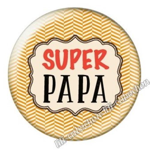 Cabochon résine à coller 25 mm  papa bb10