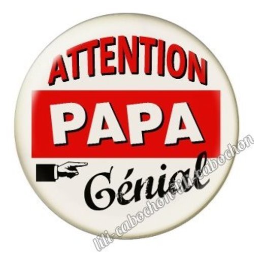 Cabochon résine à coller 25 mm  papa bb16