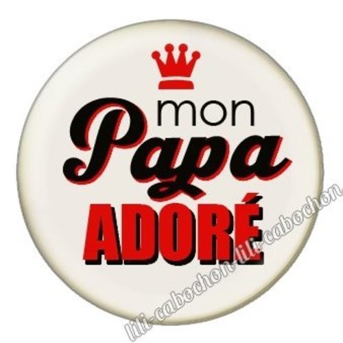 Cabochon résine à coller 25 mm  papa bb19