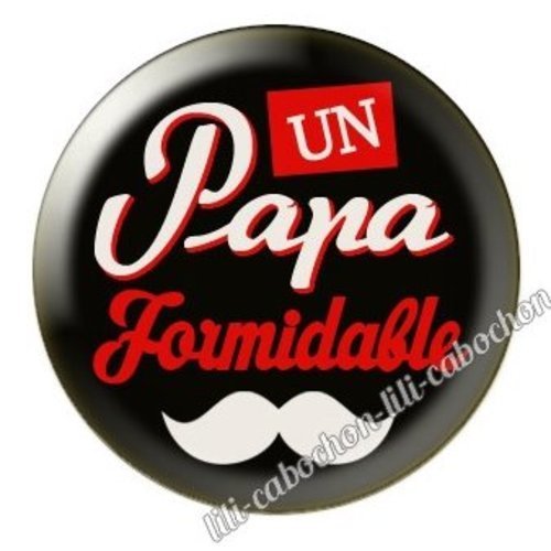 Cabochon résine à coller 25 mm  papa bb20