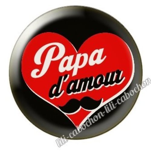 Cabochon résine à coller 25 mm  papa bb21