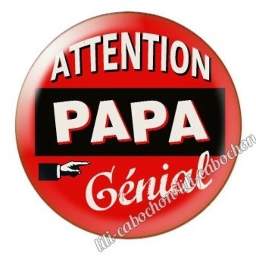 Cabochon résine à coller 25 mm  papa bb22