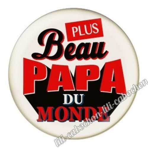 Cabochon résine à coller 25 mm  papa bb25