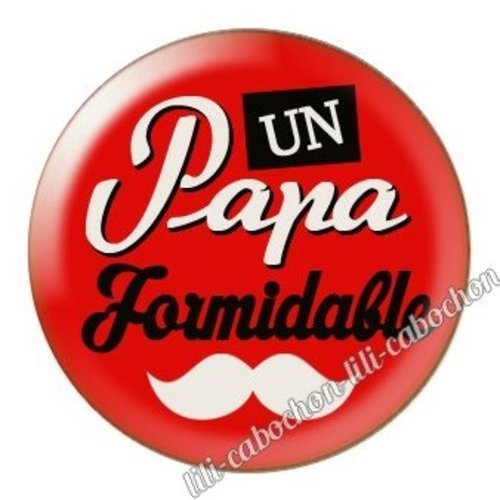 Cabochon résine à coller 25 mm  papa bb26