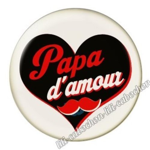 Cabochon résine à coller 25 mm  papa bb27