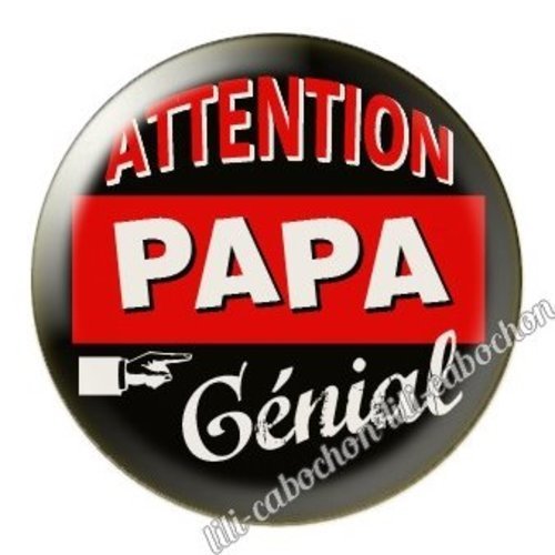 Cabochon résine à coller 25 mm  papa bb28