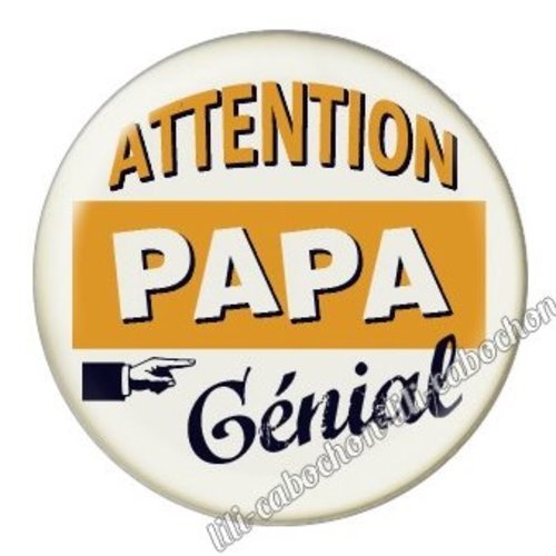 Cabochon résine à coller 25 mm  papa bb29