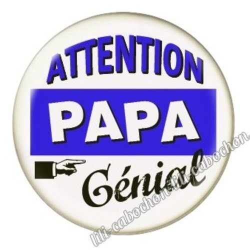 Cabochon résine à coller 25 mm  papa bb36