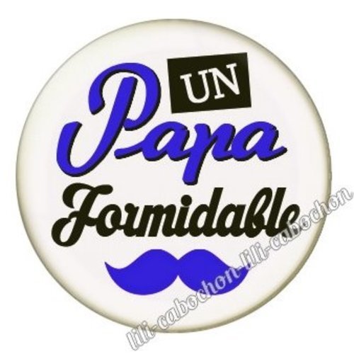 Cabochon résine à coller 25 mm  papa bb41