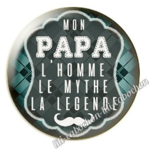 Cabochon résine à coller 25 mm  papa db1