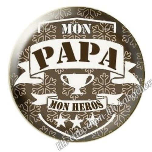 Cabochon résine à coller 25 mm  papa db3