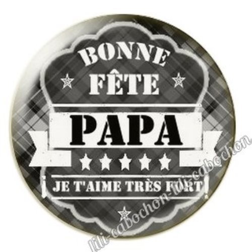 Cabochon résine à coller 25 mm  papa db6