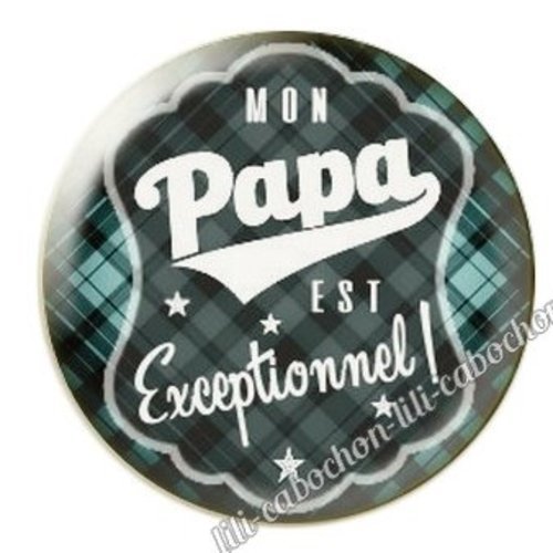 Cabochon résine à coller 25 mm  papa db8