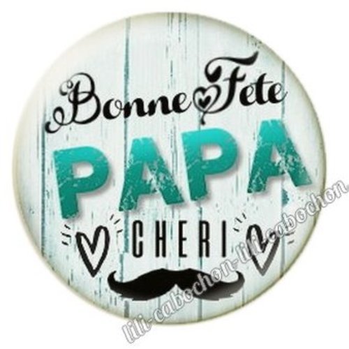 Cabochon résine à coller 25 mm  papa db11