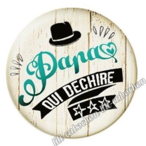 Cabochon résine à coller 25 mm  papa db13