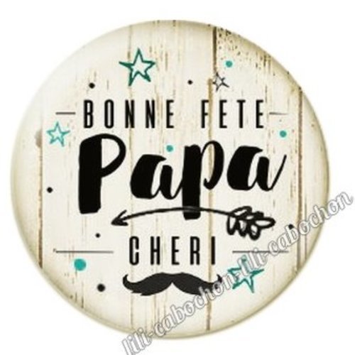 Cabochon résine à coller 25 mm  papa db16