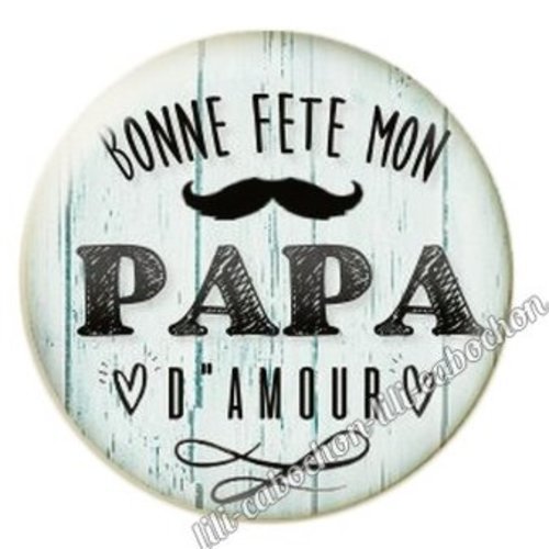 Cabochon résine à coller 25 mm  papa db18