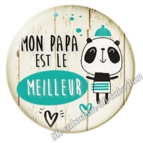 Cabochon résine à coller 25 mm  papa db20