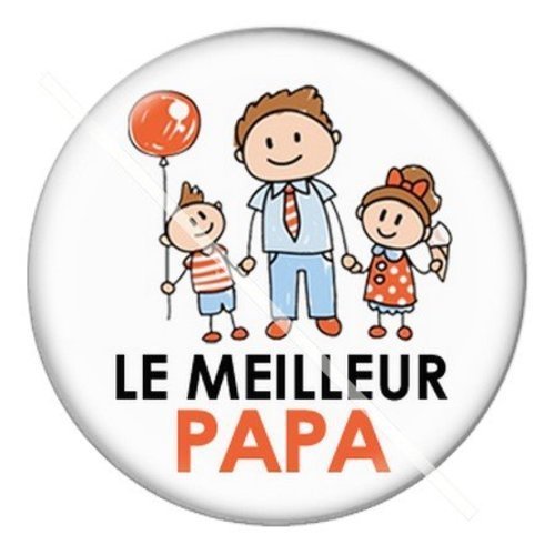 Cabochon résine à coller 25 mm  papa pc3