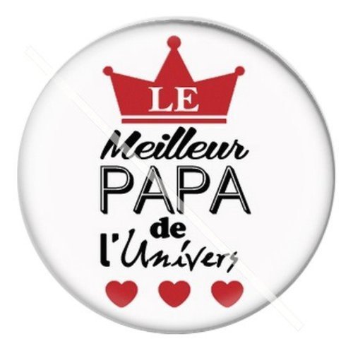 Cabochon résine à coller 25 mm  papa pc11