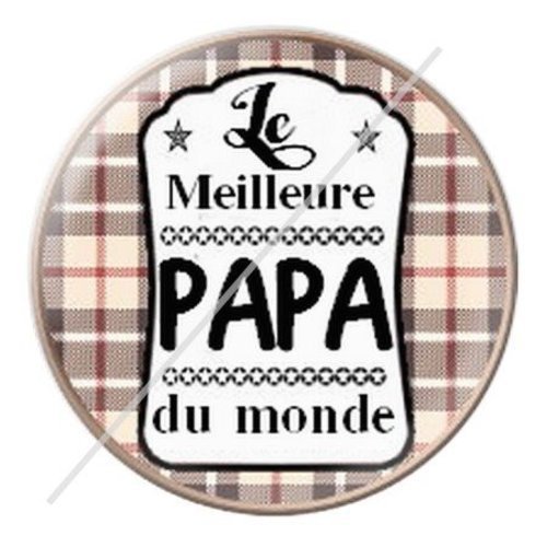 Cabochon résine à coller 25 mm  papa pe1