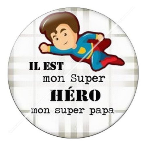 Cabochon résine à coller 25 mm  papa pf1