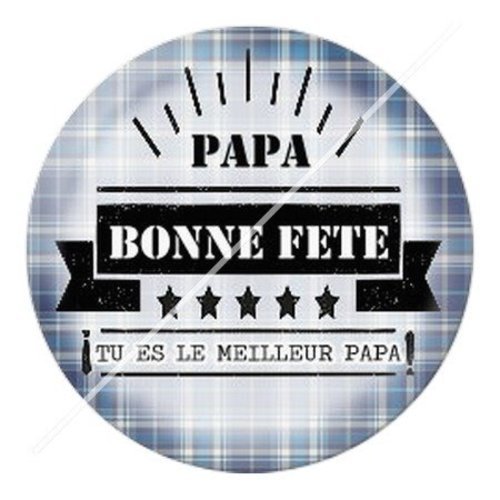 Cabochon résine à coller 25 mm  papa pf2