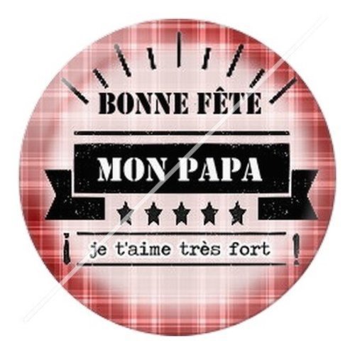 Cabochon résine à coller 25 mm  papa pf3