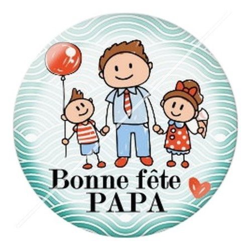 Cabochon résine à coller 25 mm  papa pf4