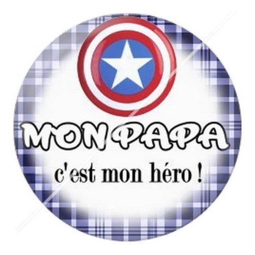 Cabochon résine à coller 25 mm  papa pf9