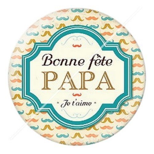 Cabochon résine à coller 25 mm  papa pf11