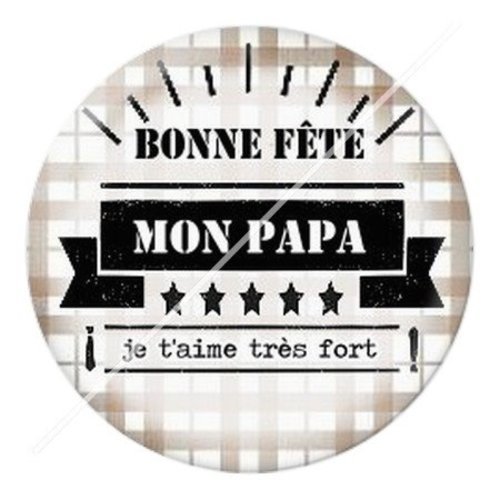 Cabochon résine à coller 25 mm  papa pf14