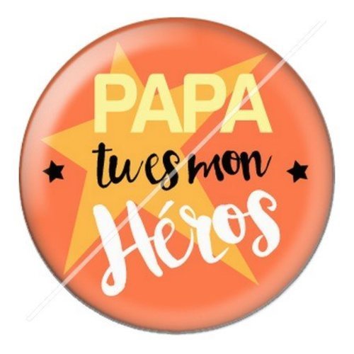 Cabochon résine à coller 25 mm  papa pf20