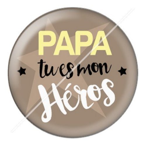 Cabochon résine à coller 25 mm  papa pf22