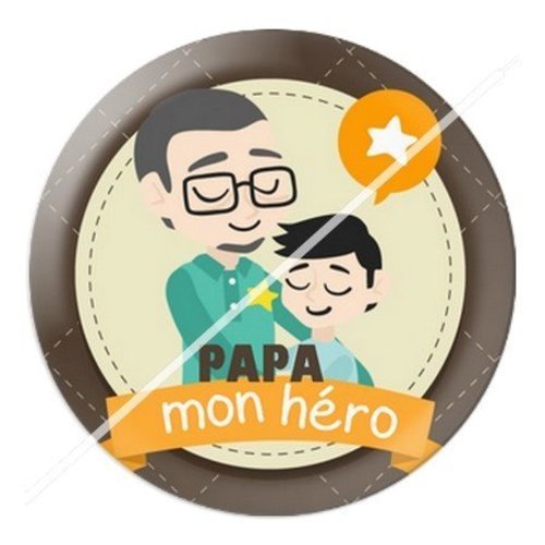 Cabochon résine à coller 25 mm  papa ph13