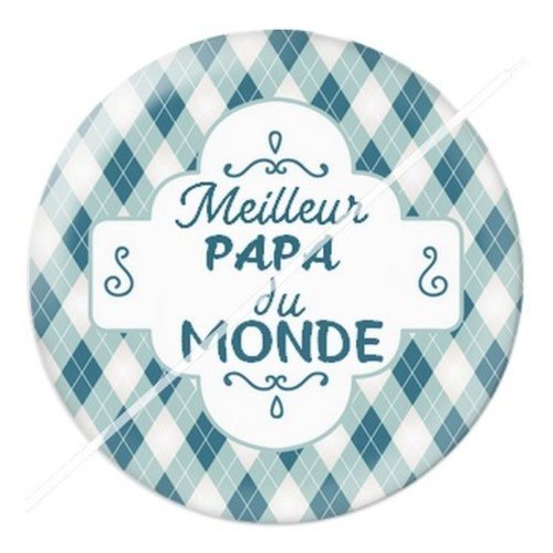 Cabochon résine à coller 25 mm  papa pi3