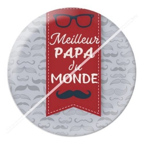 Cabochon résine à coller 25 mm  papa pi5